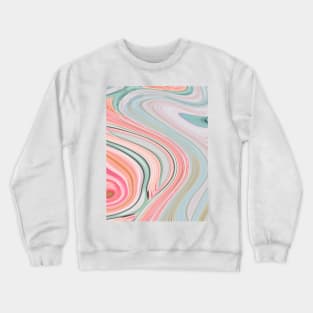 preppy girly chic marble pattern pastel  pink mint swirls Crewneck Sweatshirt